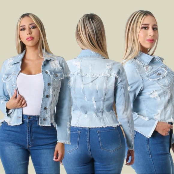 Boutique Jackets & Blazers - Ripped Denim Jacket